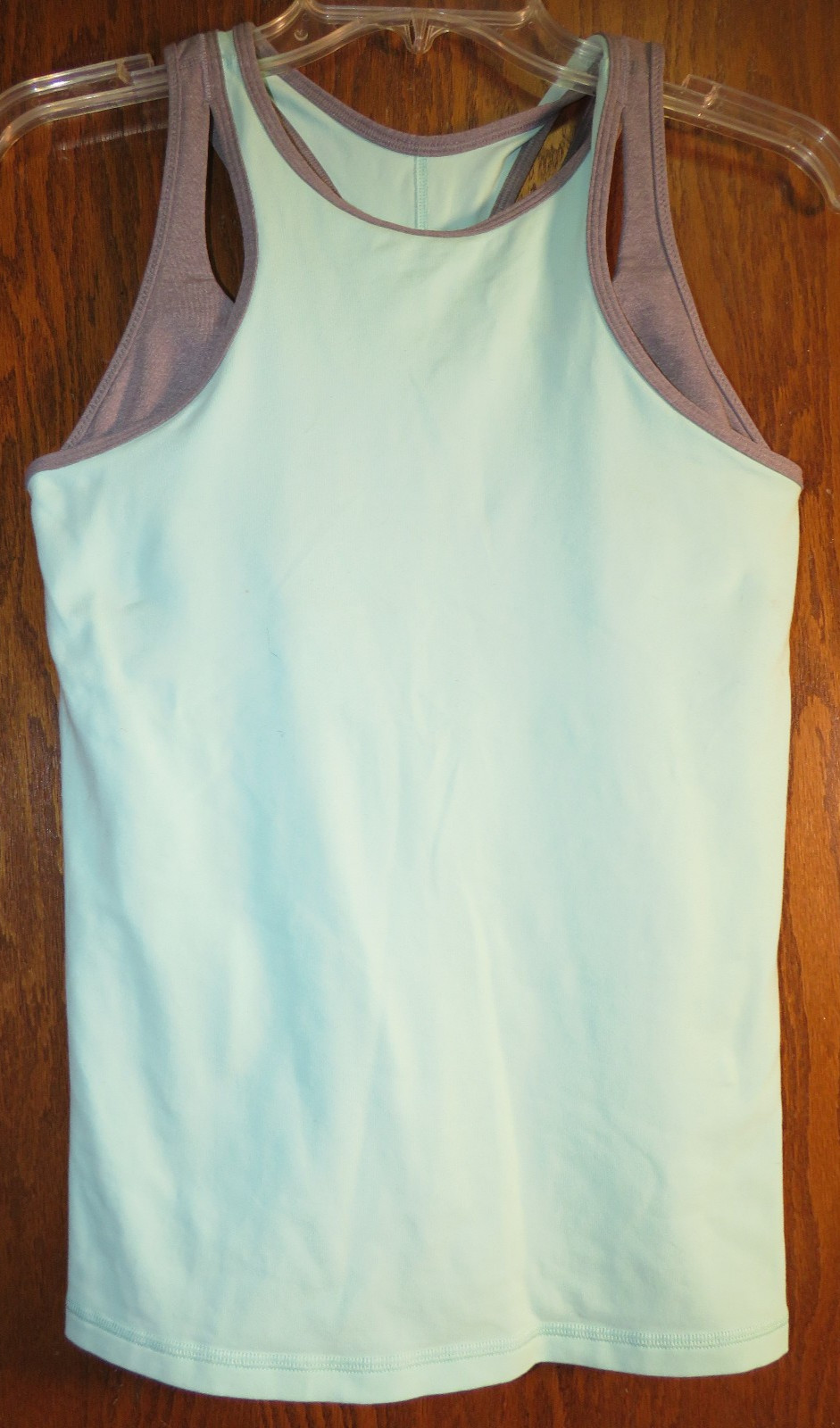 Lululemon 8 Inspiration Tank Toothpaste Aqua Heathered Slate Gray EUC! HTF!