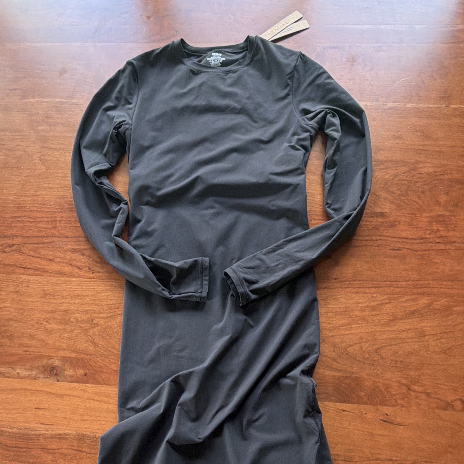 SKIMS Fits Everybody Maternity Women’s Black Long Sleeve Maxi Dress XS