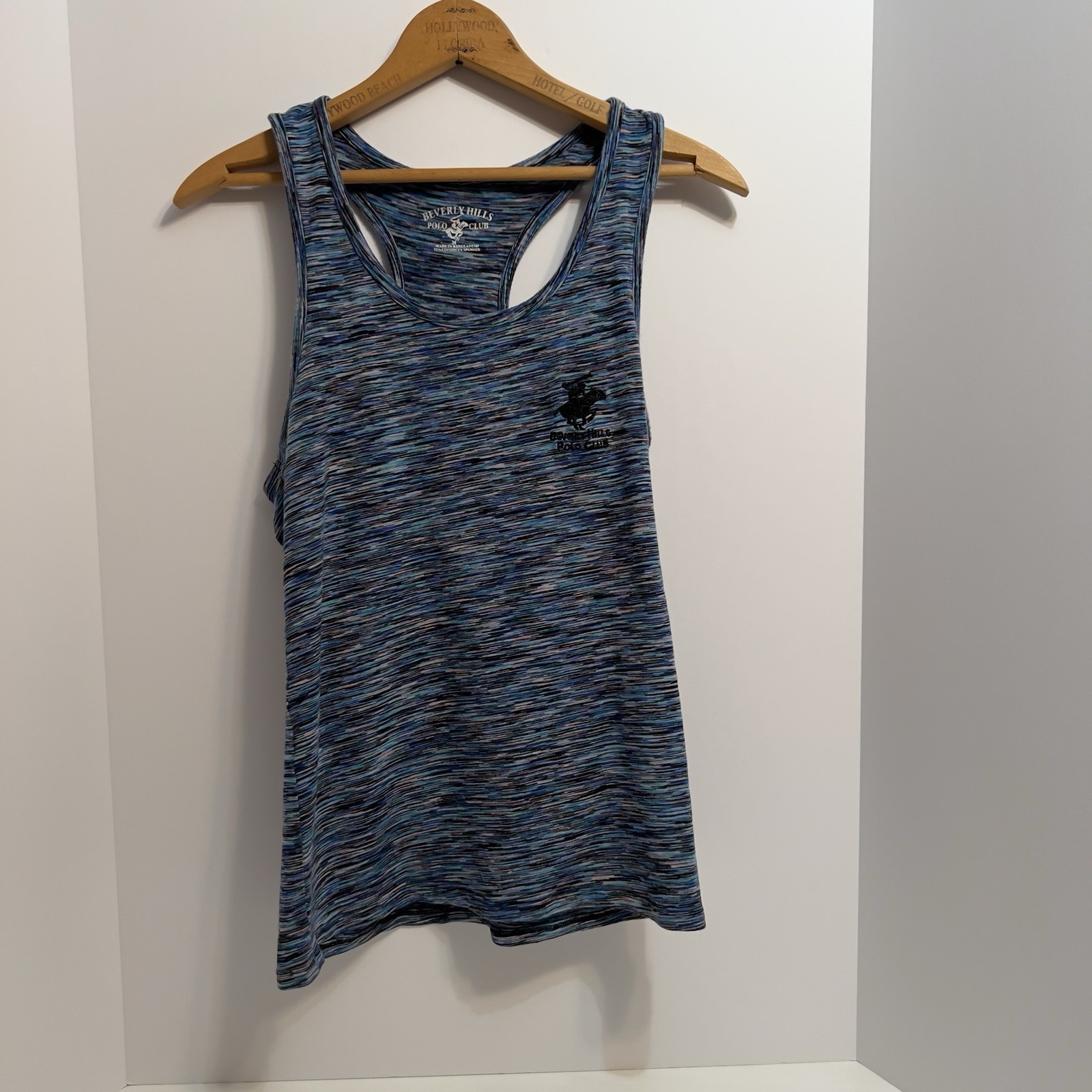 Beverly Hills Polo Club M Women’s Sleeveless Racerback Tank Top Blue Multicolor