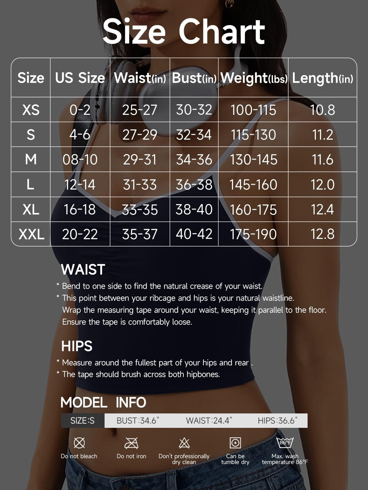 Longline Padded Sports Bra Workout Top for Women, Adjustable Straps Backless …