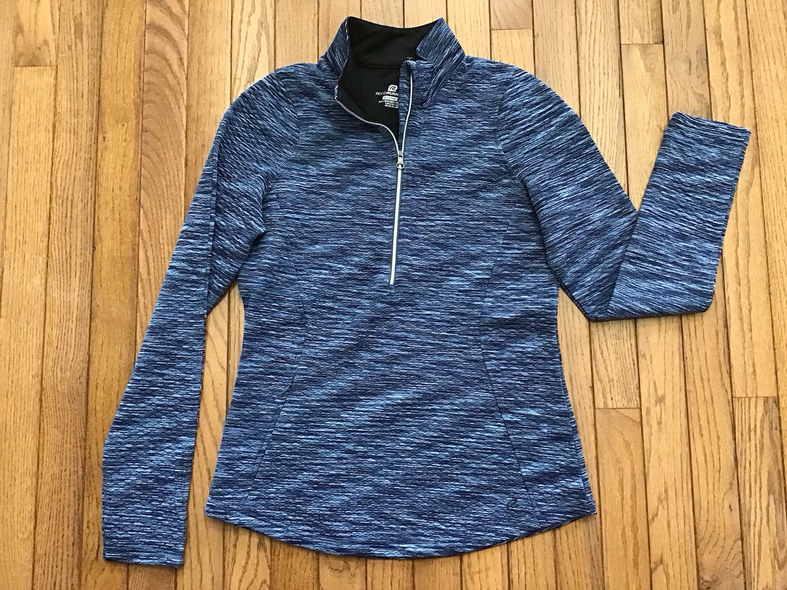 Road Runner Sports Womens S Small Activewear Quarter Zip Top Blue Long Sleeves