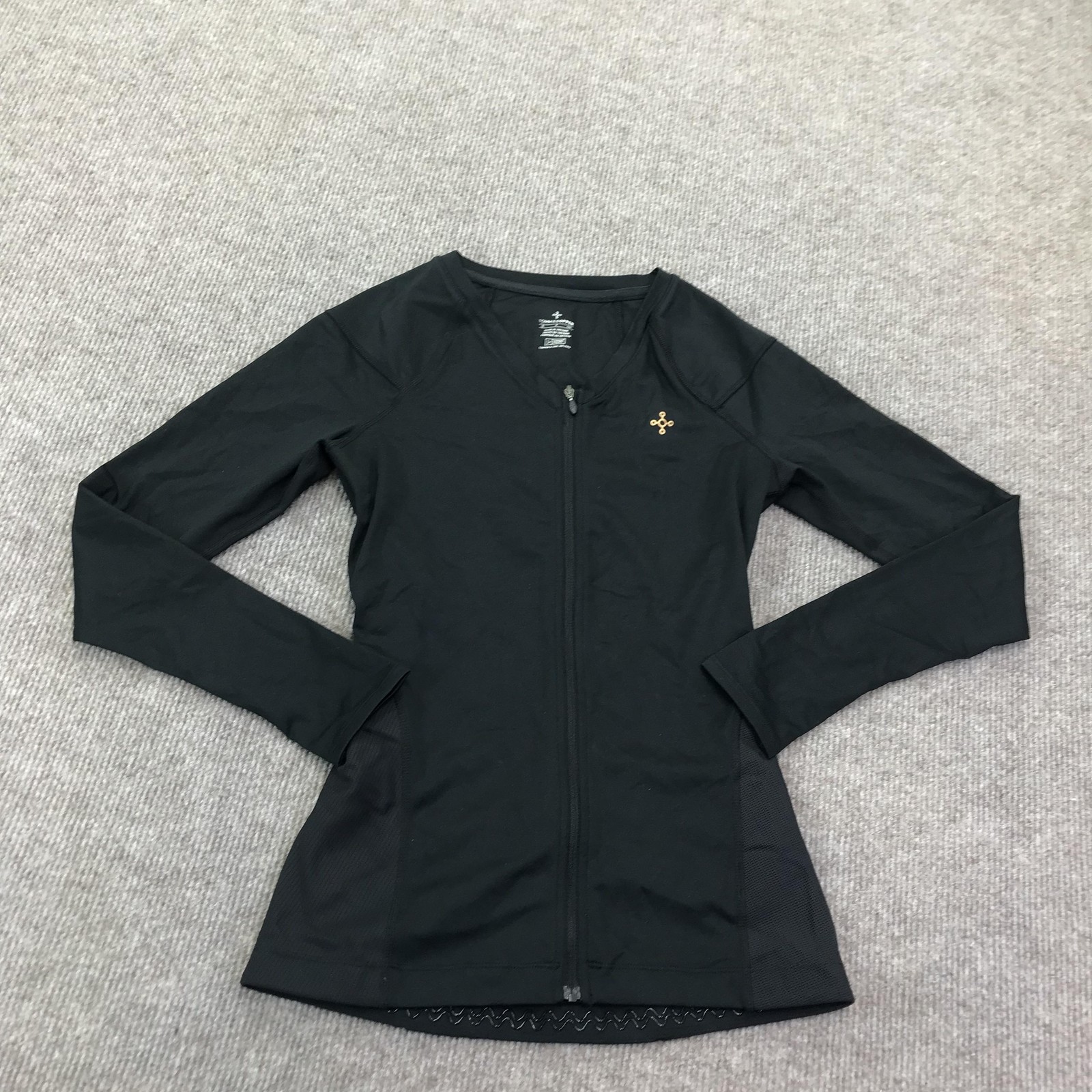 Tommie Copper Compression Shirt Womens Small Black Back Support Long Sleeve Zip