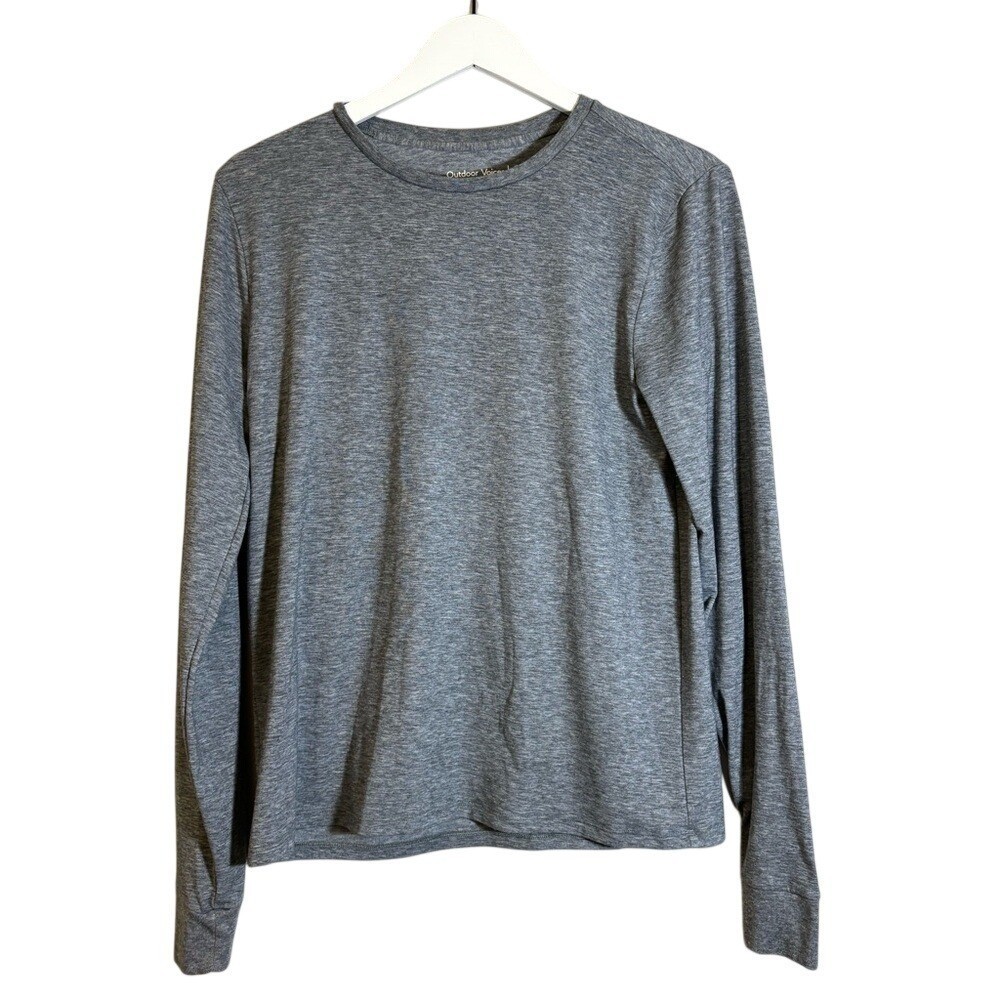 Outdoor Voices Womens CloudKnit Long Sleeve T-Shirt Heather Grey Small 294768
