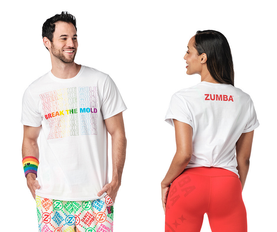 Zumba Break The Mold Unisex Tee – White – XS/S M/L XL/XXL ~ New! Free Ship!