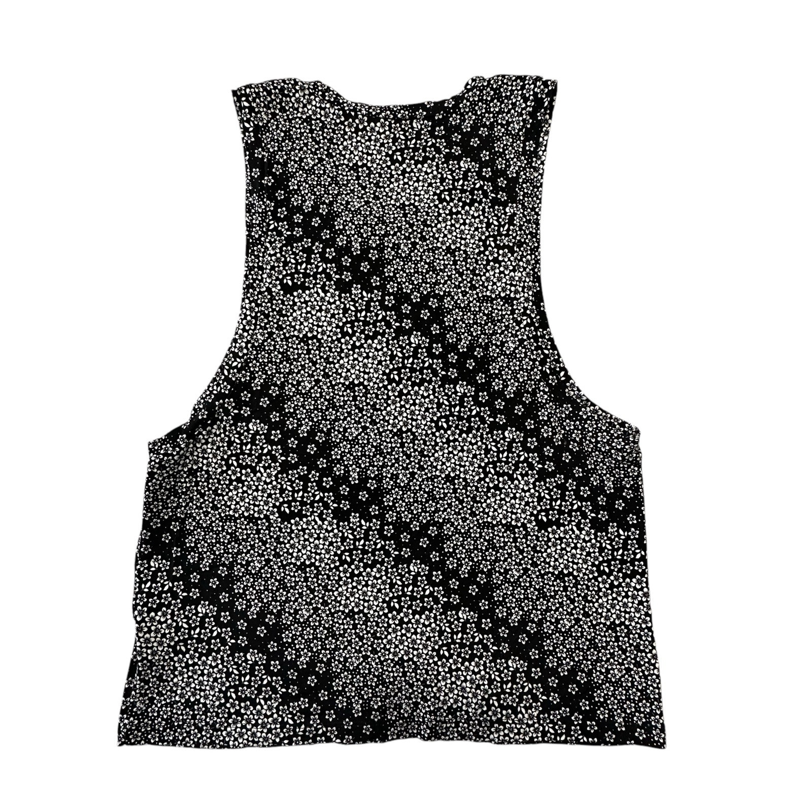 Soul Cycle Floral Tank Top Loose Fit Black/White Sz.M Athlesiure Cycling