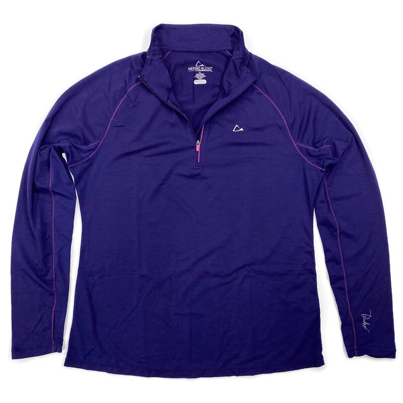 Paradox Merino Blend Womens XL Pullover 1/4 Zip Dri Release Purple Wool 829312