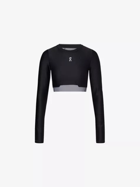 On Cloud Train Long Sleeve Crop Black Compression Running Shirt Womens XS, S, L