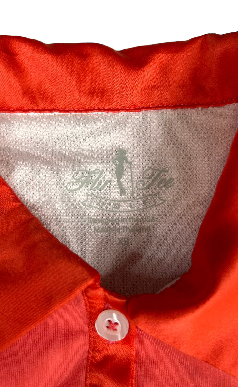 FlirTee Racerback Womens Performance Stretch Padded Haute Coral Golf Top Sz XS