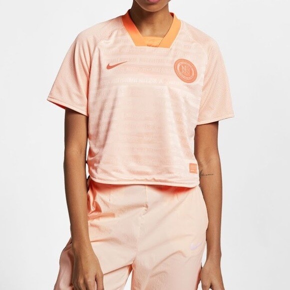 Nike FC Women’s Loose Fit Reversible Jersey AQ0654-882 Orange/White Size Large