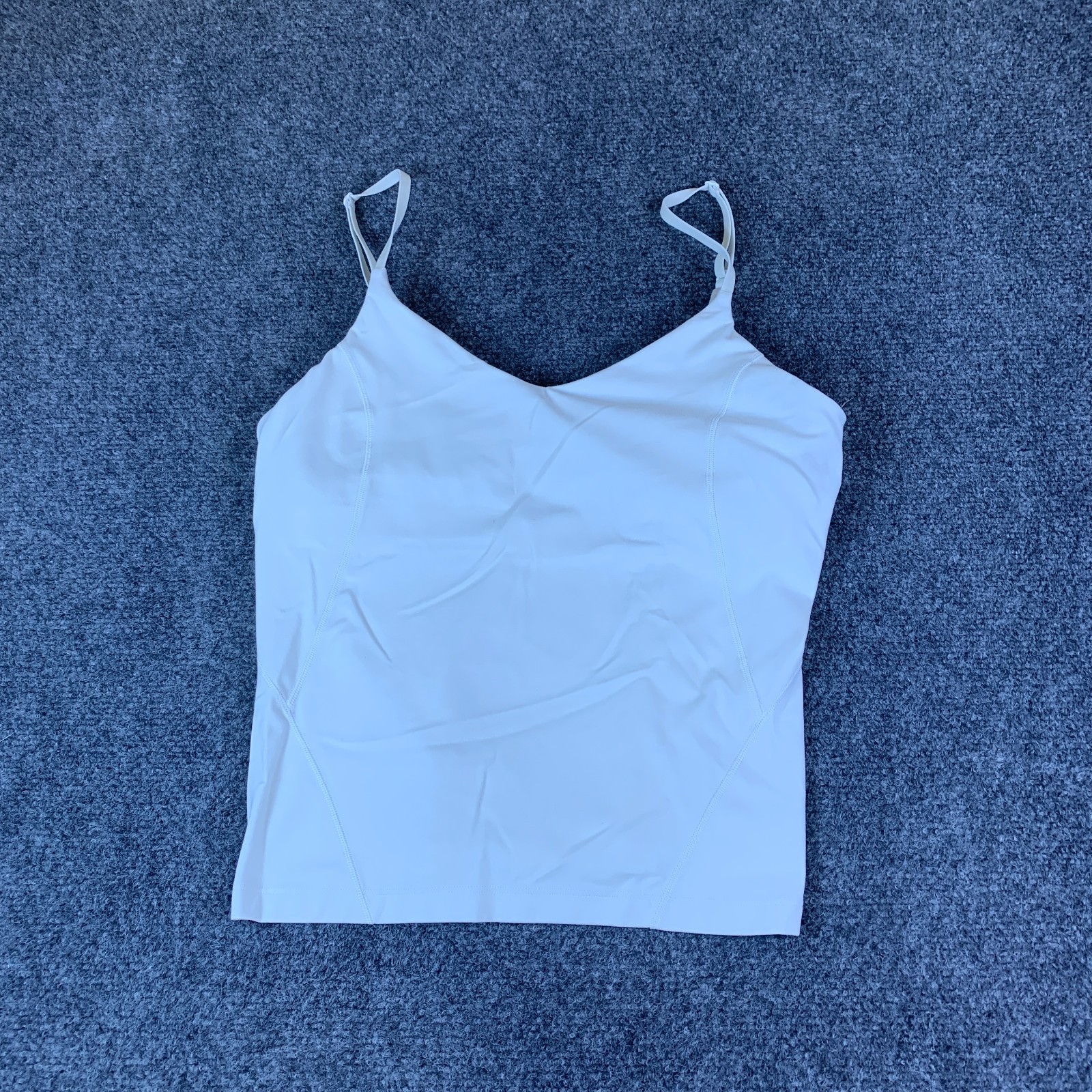 Lululemon Align Low Cut Camisole Tank Top Womens 8 White V Neck Adjustable Strap