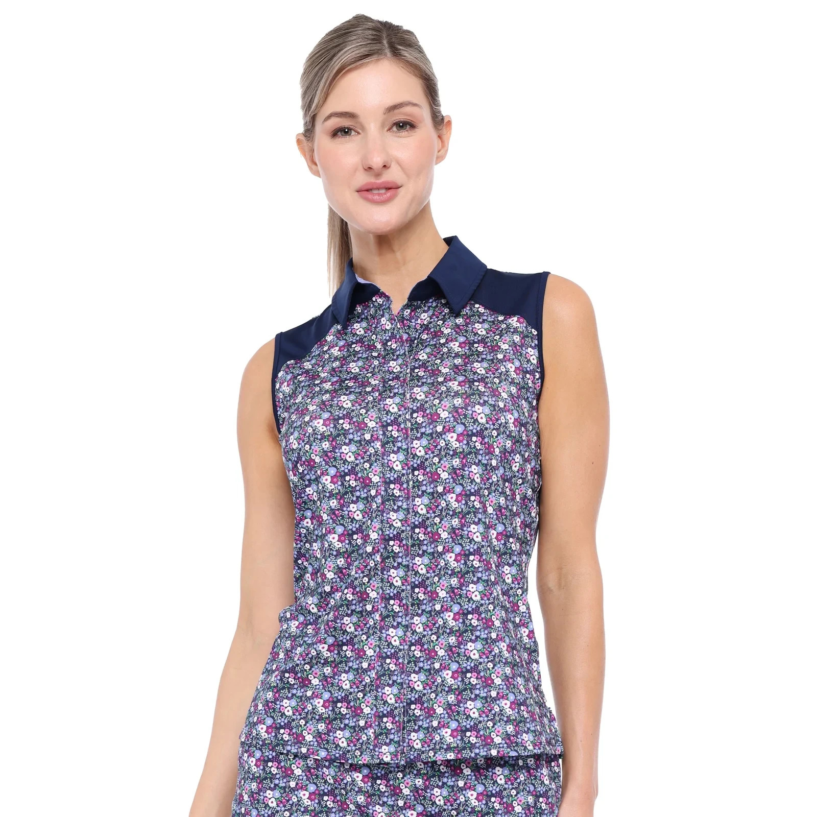 NWT BELYN KEY KATHERINE FLORAL Keystone Sleeveless Golf Shirt XS S M L XL XXL