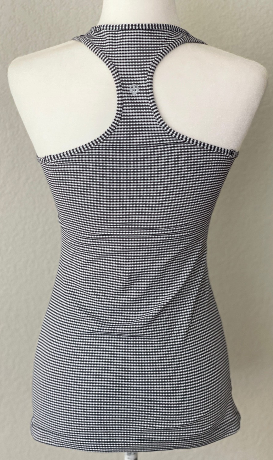 LULULEMON Cool Racerback Gingham Black White Check Tank Top No Size Tag
