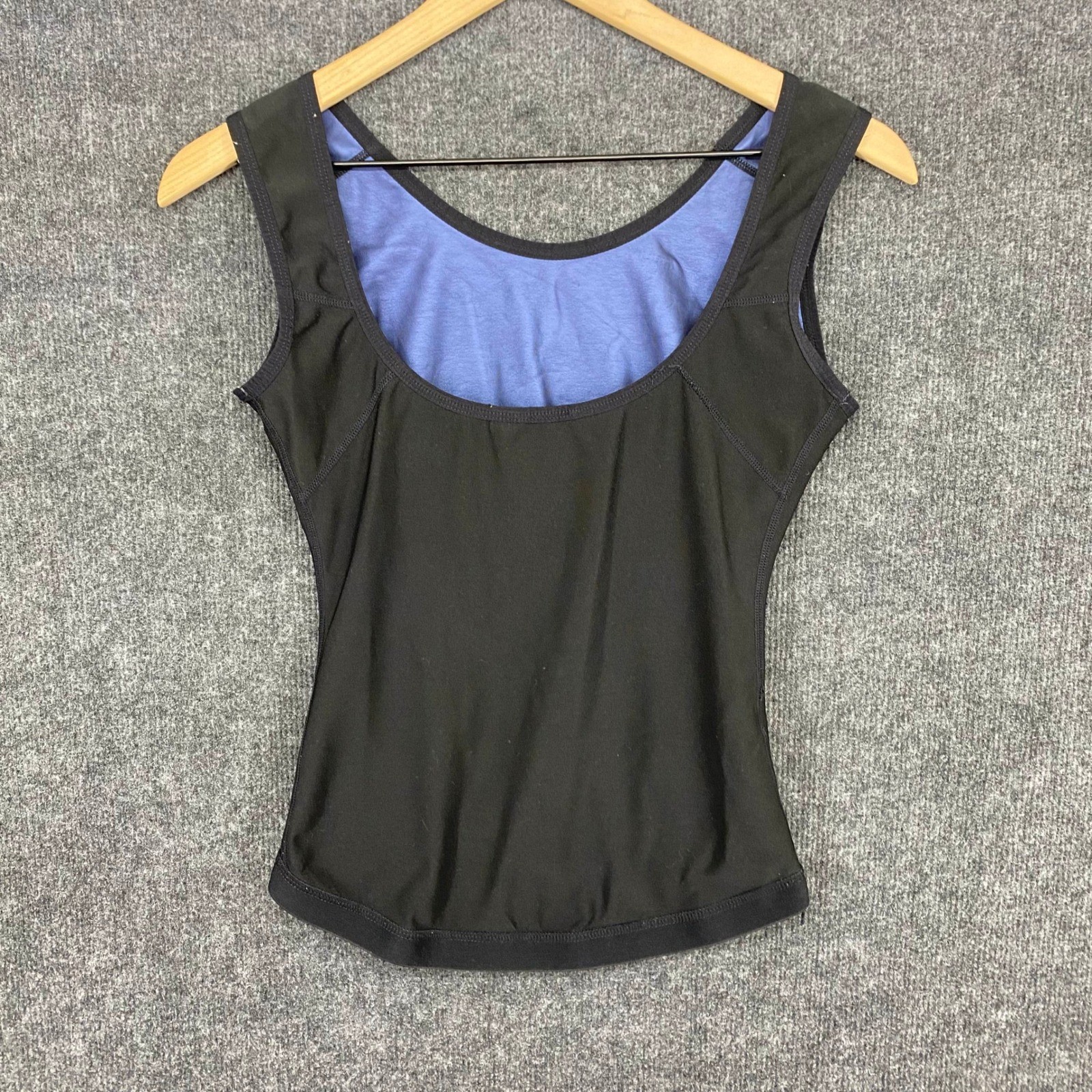 Sweat Shaper Athletic Tank Top Womens SM Black Blue Heat Trapping Sauna Vest