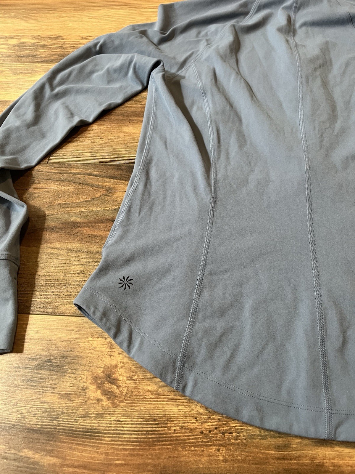Athleta Salutation Jacket Womens Medium Blue Full Zip Yoga Activewear Shapewear