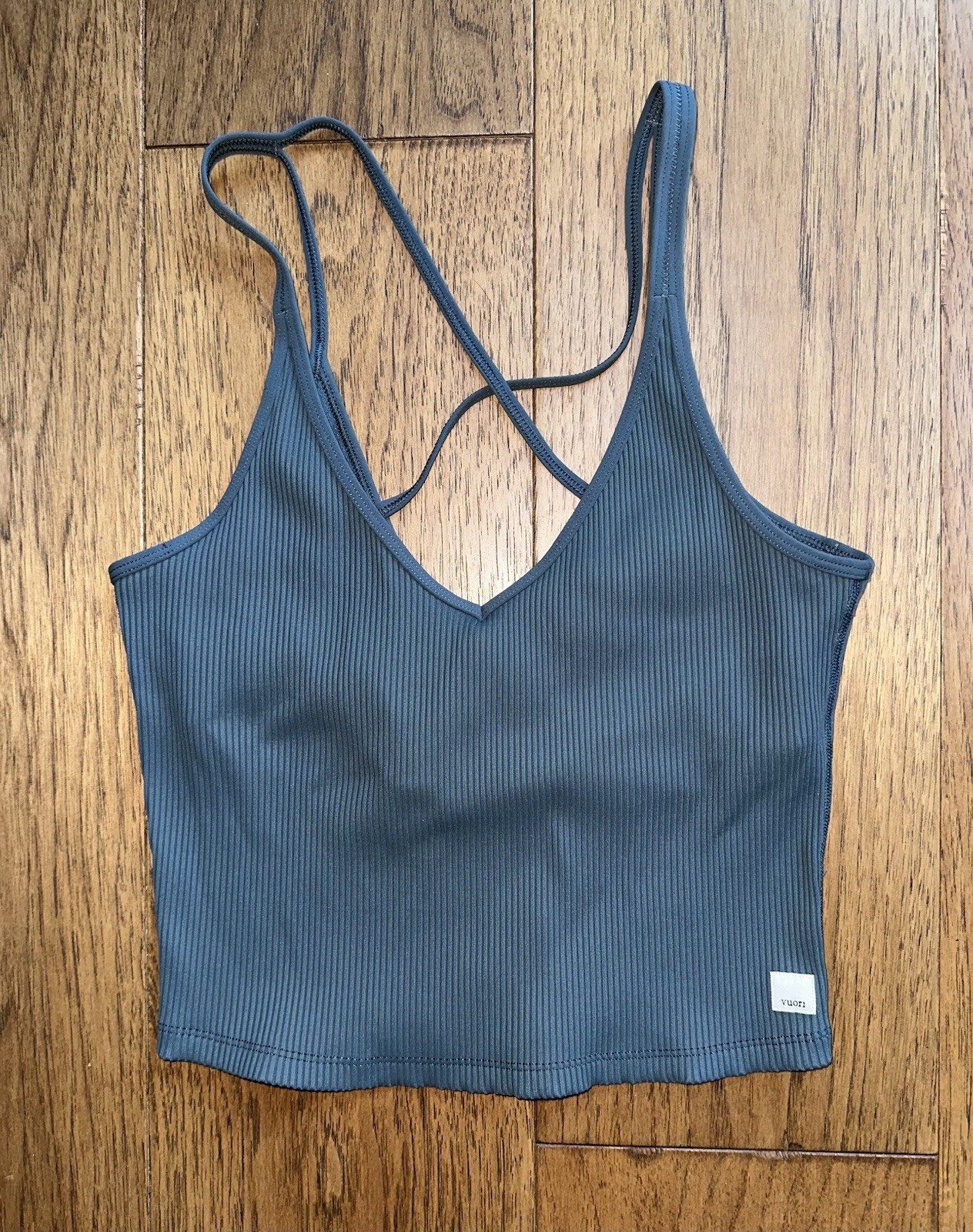Vuori Women’s Rib Crop Tank in Stone Size L