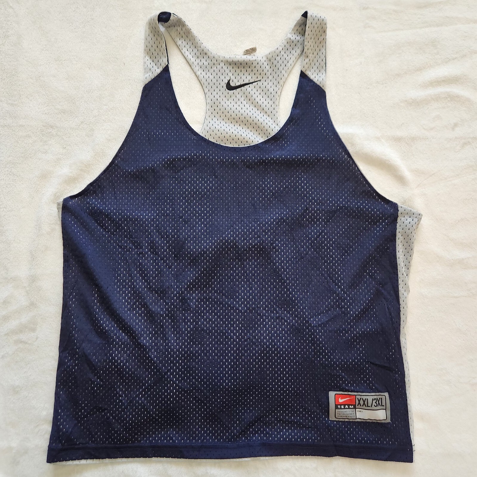 VTG NIKE 90s womans reversible basketball tank top blue/white mesh sz XXL