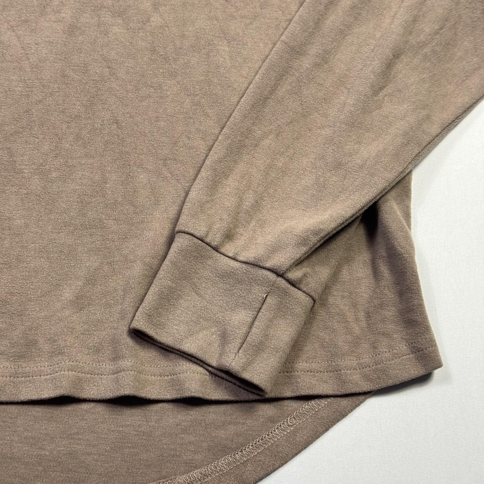 Varley Pullover Womens Small Brown Long Sleeve Funnel Neck Lightweight Stretch