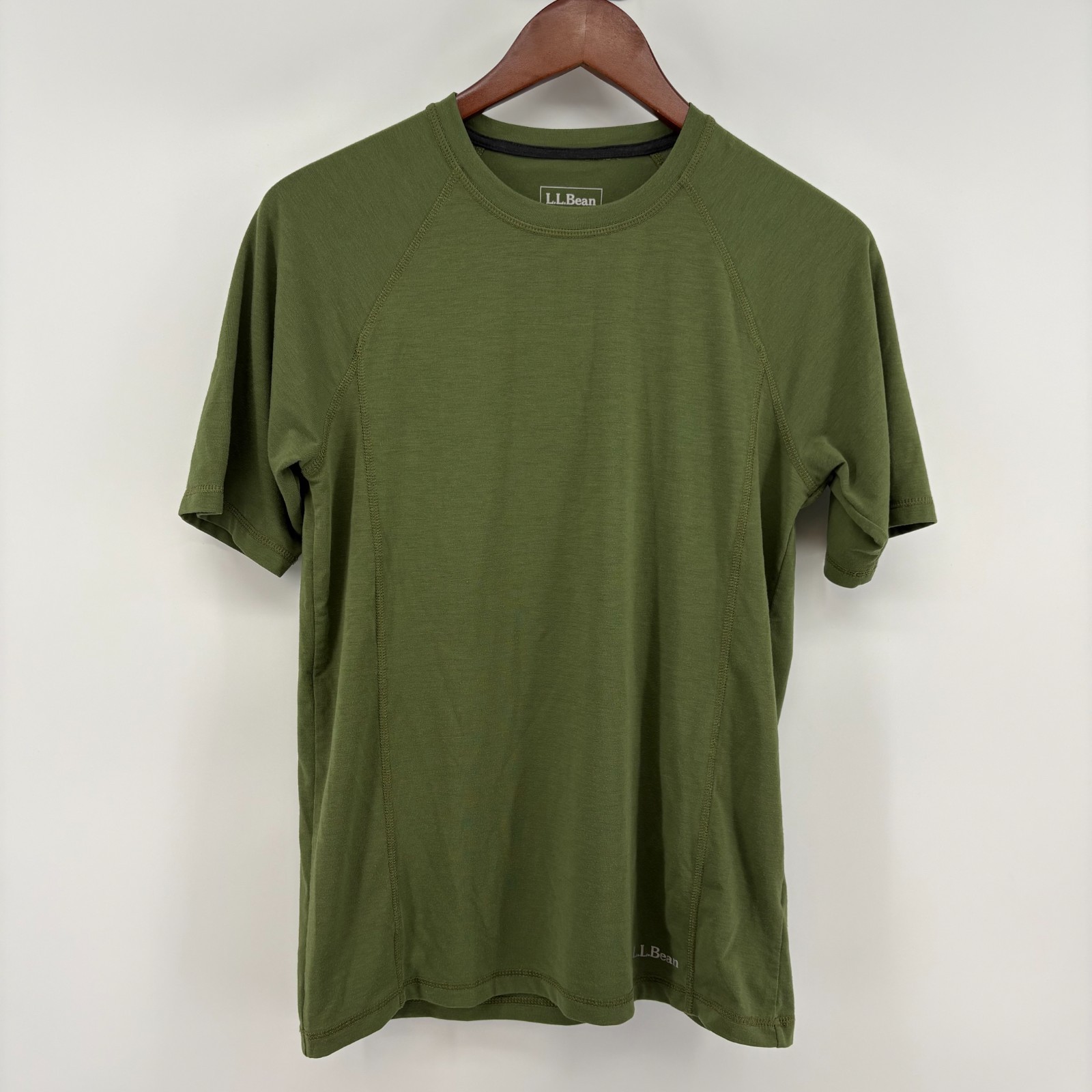 L.L.Bean Wool Blend Performance Tee Womens S Olive Base Layer