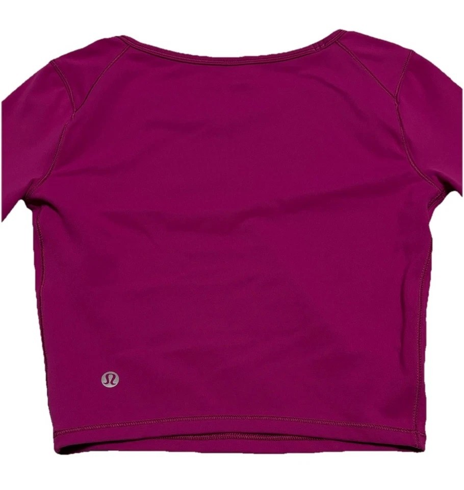 Lululemon 4 Wunder Train Cropped Long Sleeve Shirt *Ripened Raspberry W3DIIS