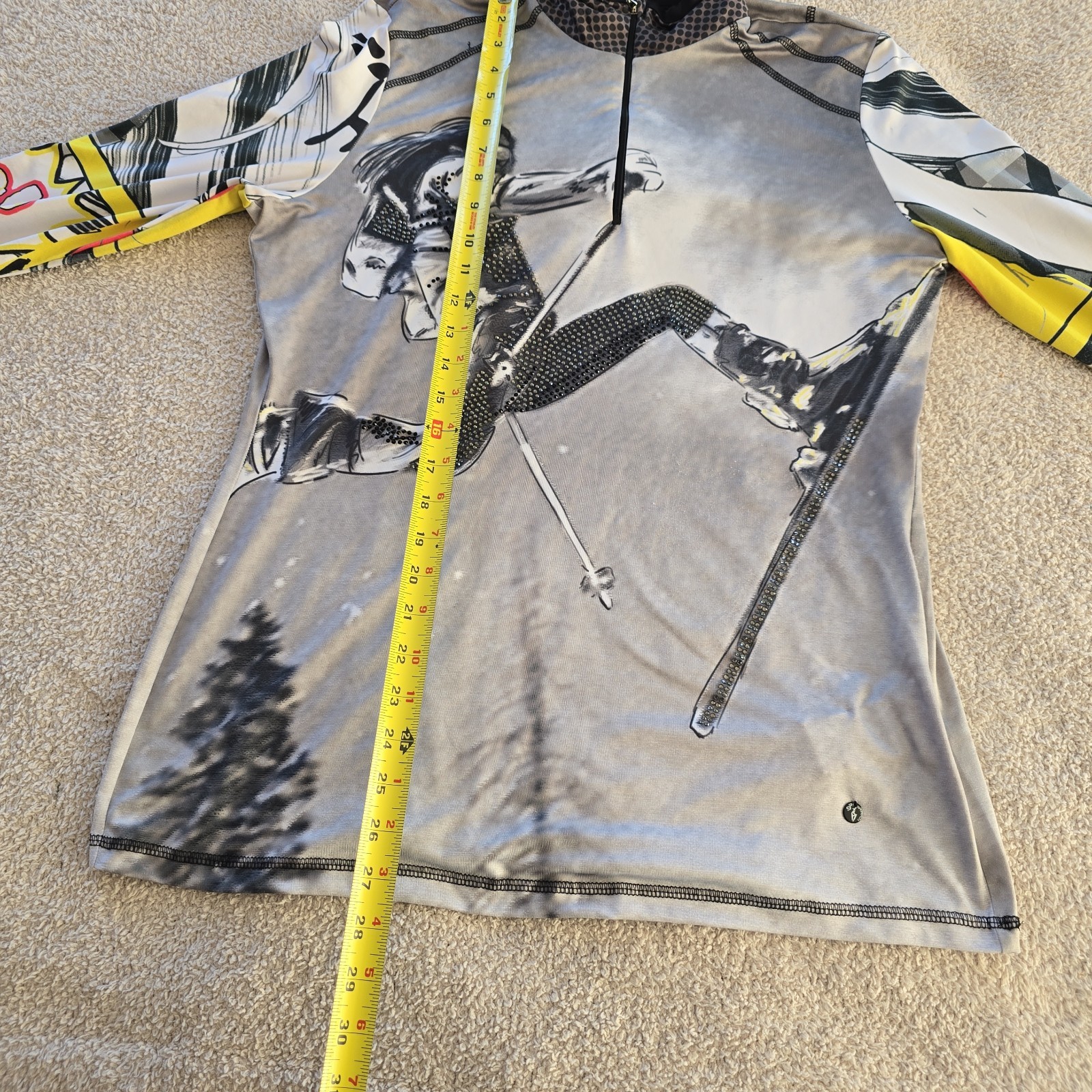 Sportalm Kitzbuhel Long Sleeve Base-layer Skiing Shirt Action Ski Graphic Sequin