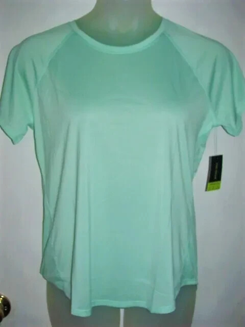 NEW Womens TEK GEAR Workout Gear Wicking Athletic Top, Green, Size SMALL