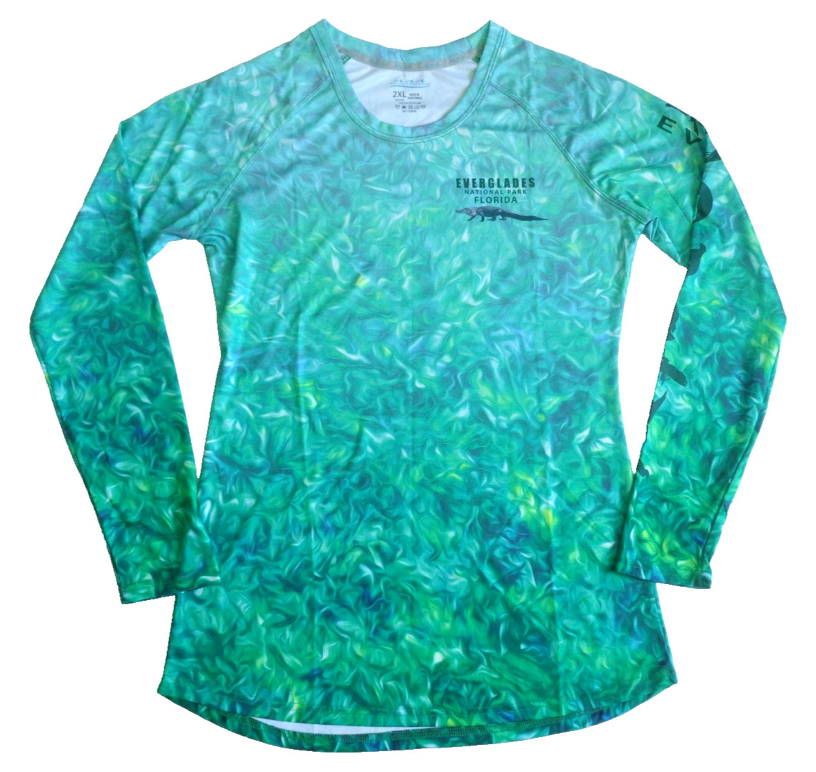 Ocean Blue Active Water Shirt Women’s 2XL Everglades Tropical Outdoor Reptile