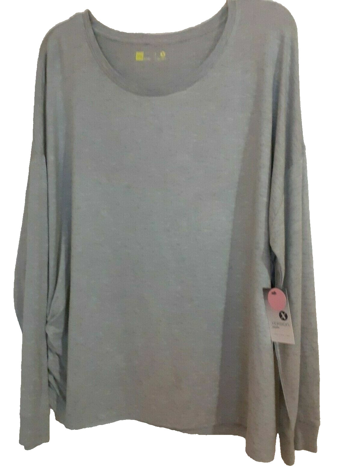 Xersion 97% rayon, 3% spandex solid gray heather l/s top Size Large
