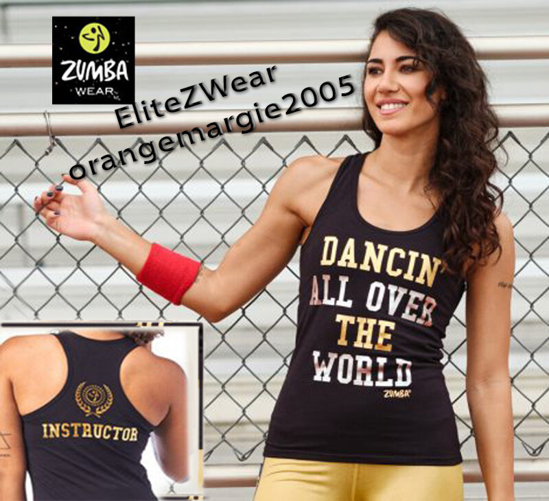ZUMBA INSTRUCTOR RacerBack Tank Top Tee Shirt Metallic Foil Convention Exclusive