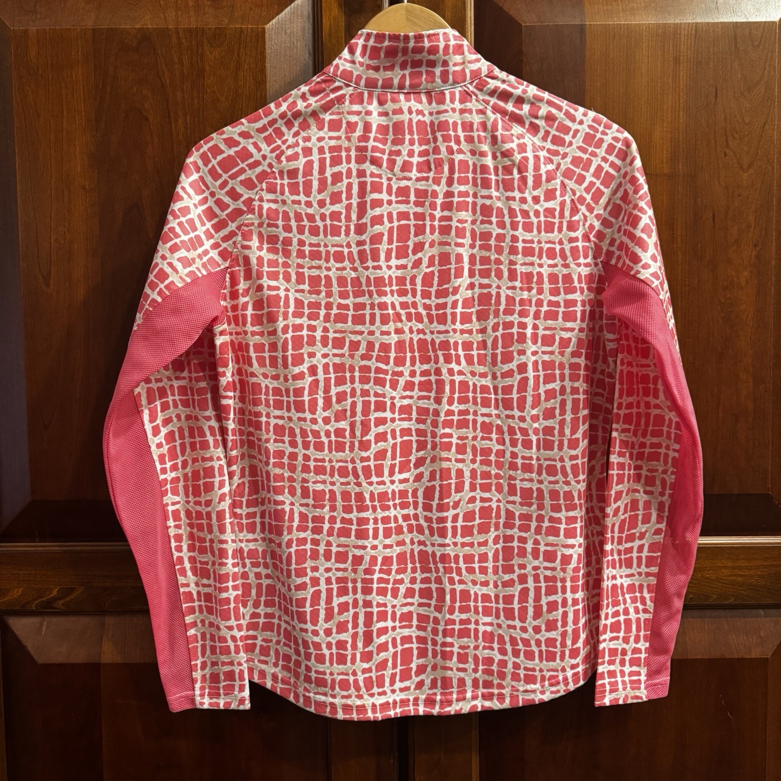 Pebble Beach Dry Luxe Performance Pink Pullover Long Sleeve 1/4 Zip Size Medium