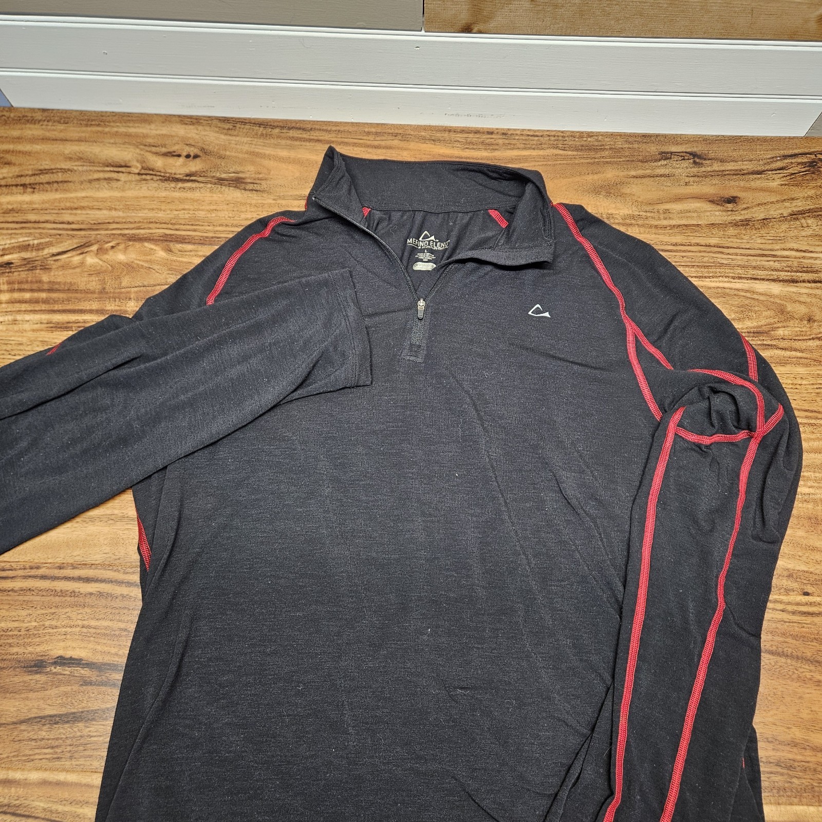 Paradox Women’s Large Black Merino Blend Long-Sleeve 1/4 Zip Pullover EUC
