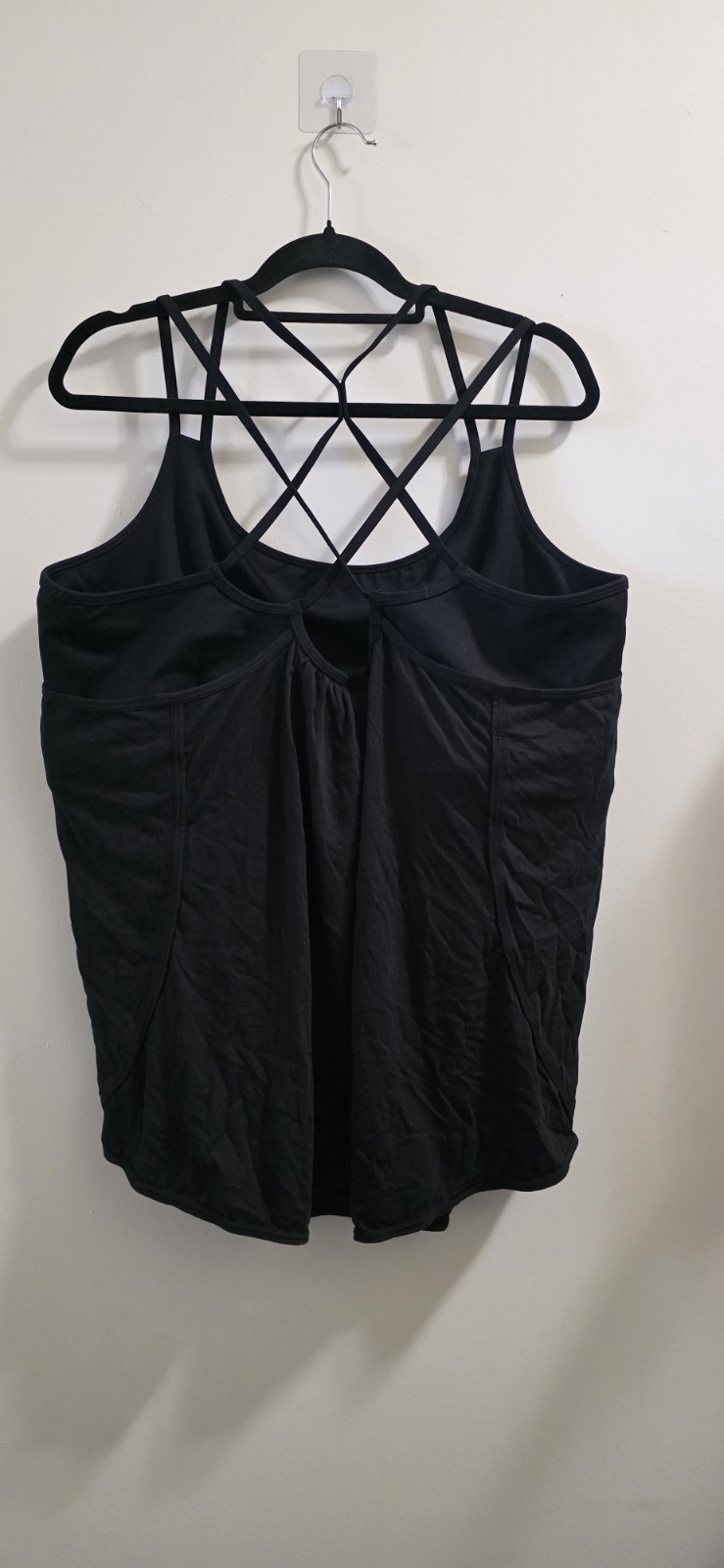 Torrid Performance Cotton Scoop Neck Active Tank Top With Bra Black Size 3X #B42