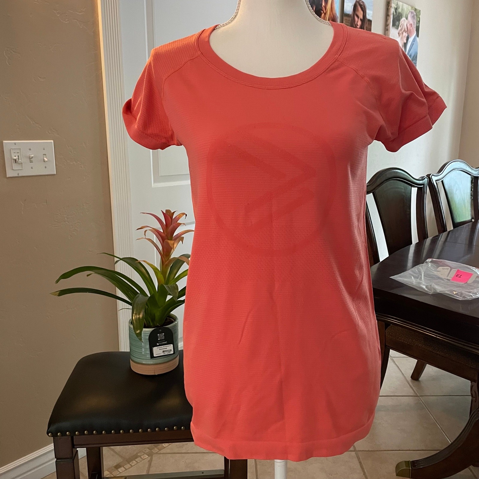 Savvi Raglan Performance Top Womens Large Coral Gym Logo