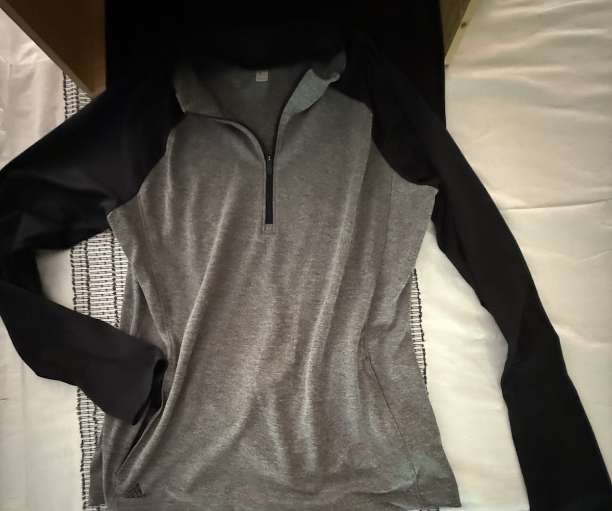 Adidas Women’s Two-Tone Quarter-Zip Pullover Running Top (Size L)