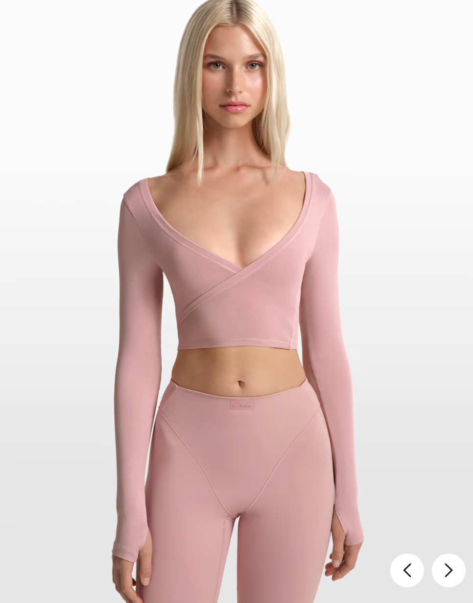 Nike Skims Wrap Long Sleeve Cropped Top Small New with Tag