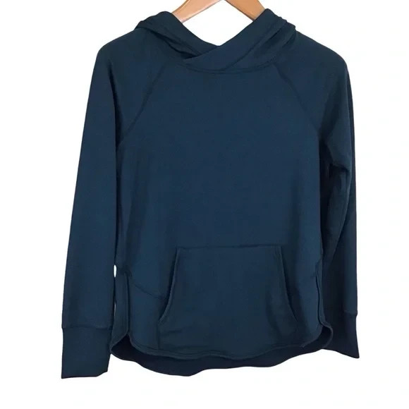 Yogalicious Dark Teal Hooded Athletic Top S