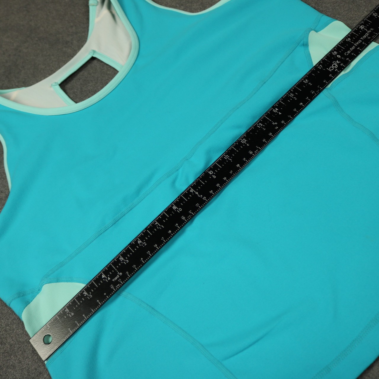 Lands End Athletic Performance Tank Top Racerback Built-in Bra Turquoise Blue XL