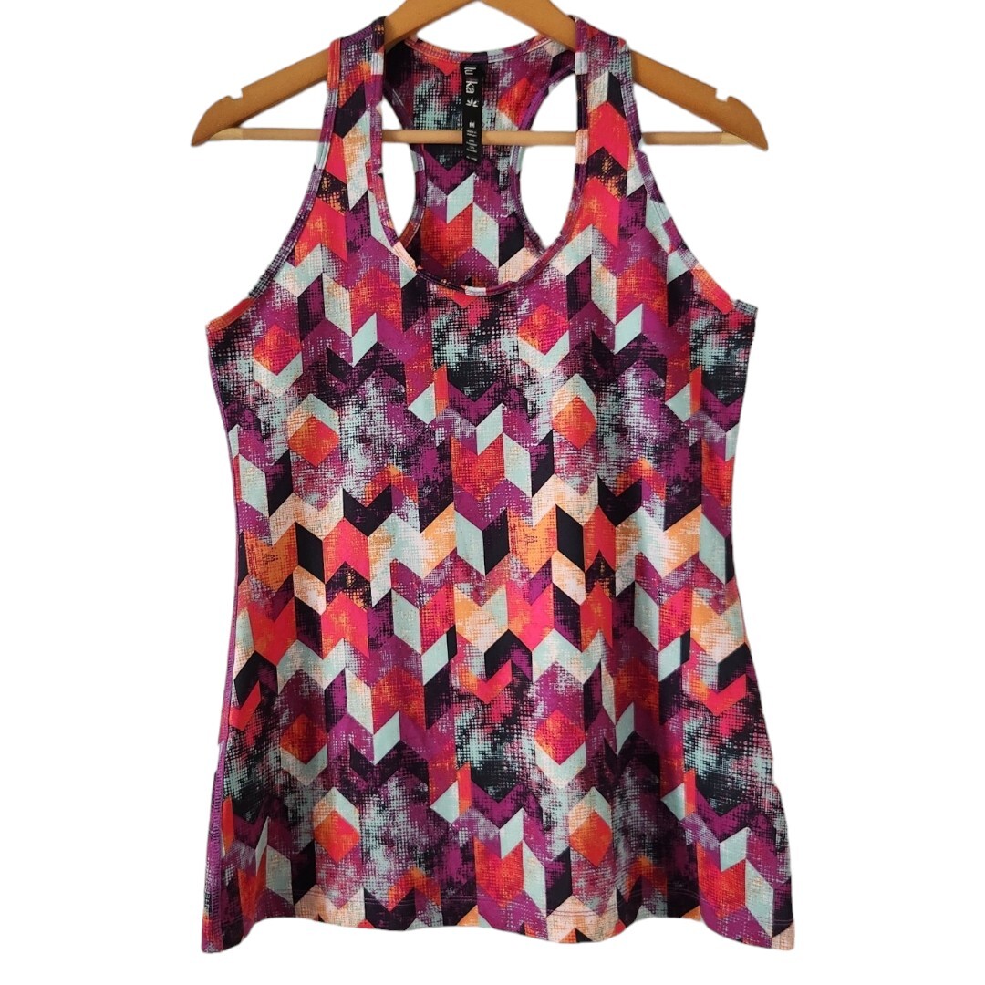 Lukka Multicolor Bright Racerback Athletic Tank Top Size Medium