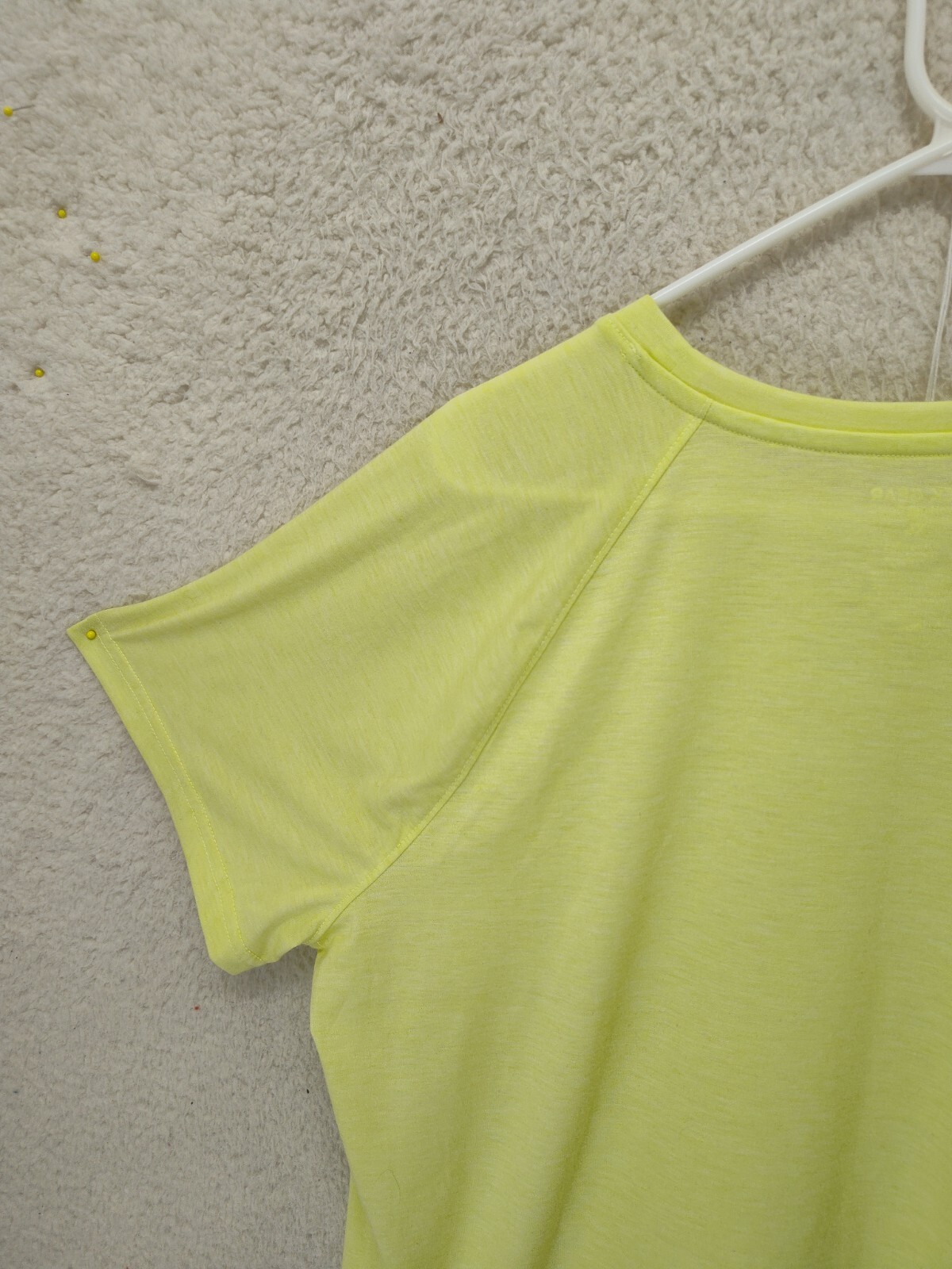Tek Gear Women Top Extra Large Yellow Poly Blend Short Sleeve Workout Gear