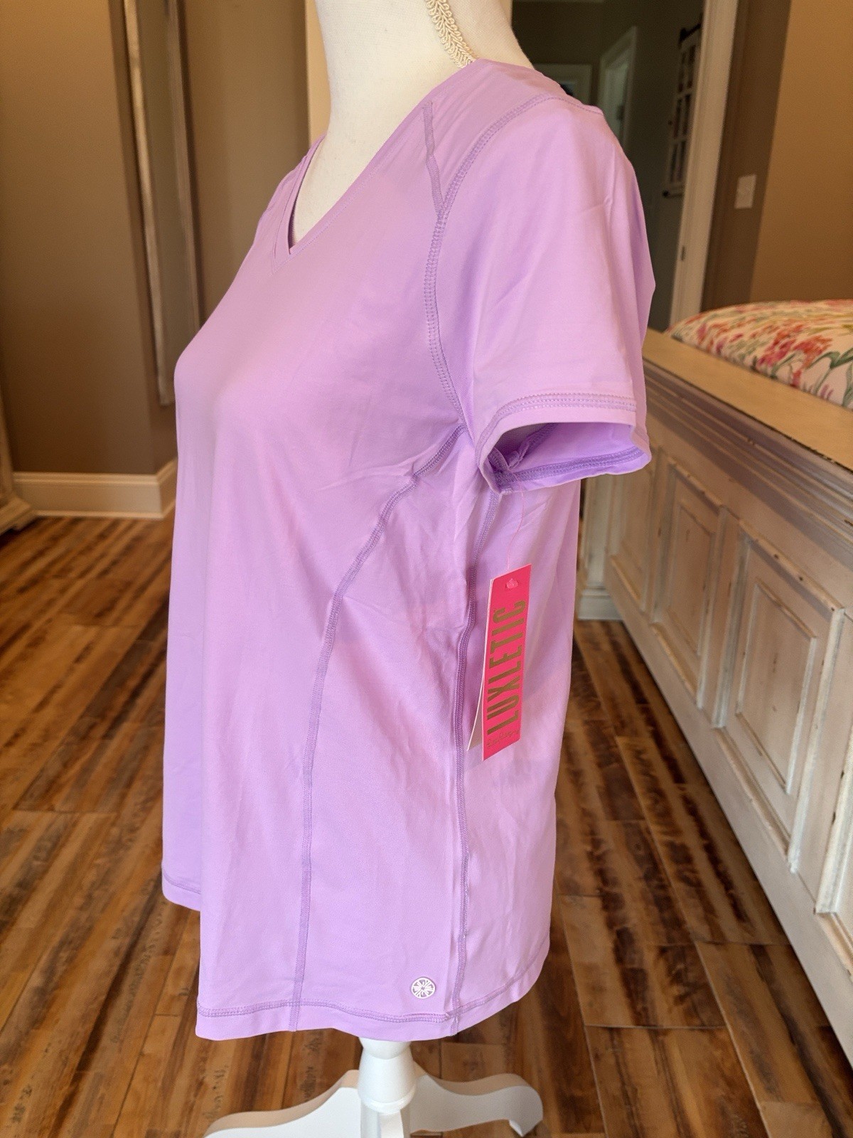 Lilly Pulitzer Luxletic Renay Active Tee UPF 50+ In Purple Iris Size Medium