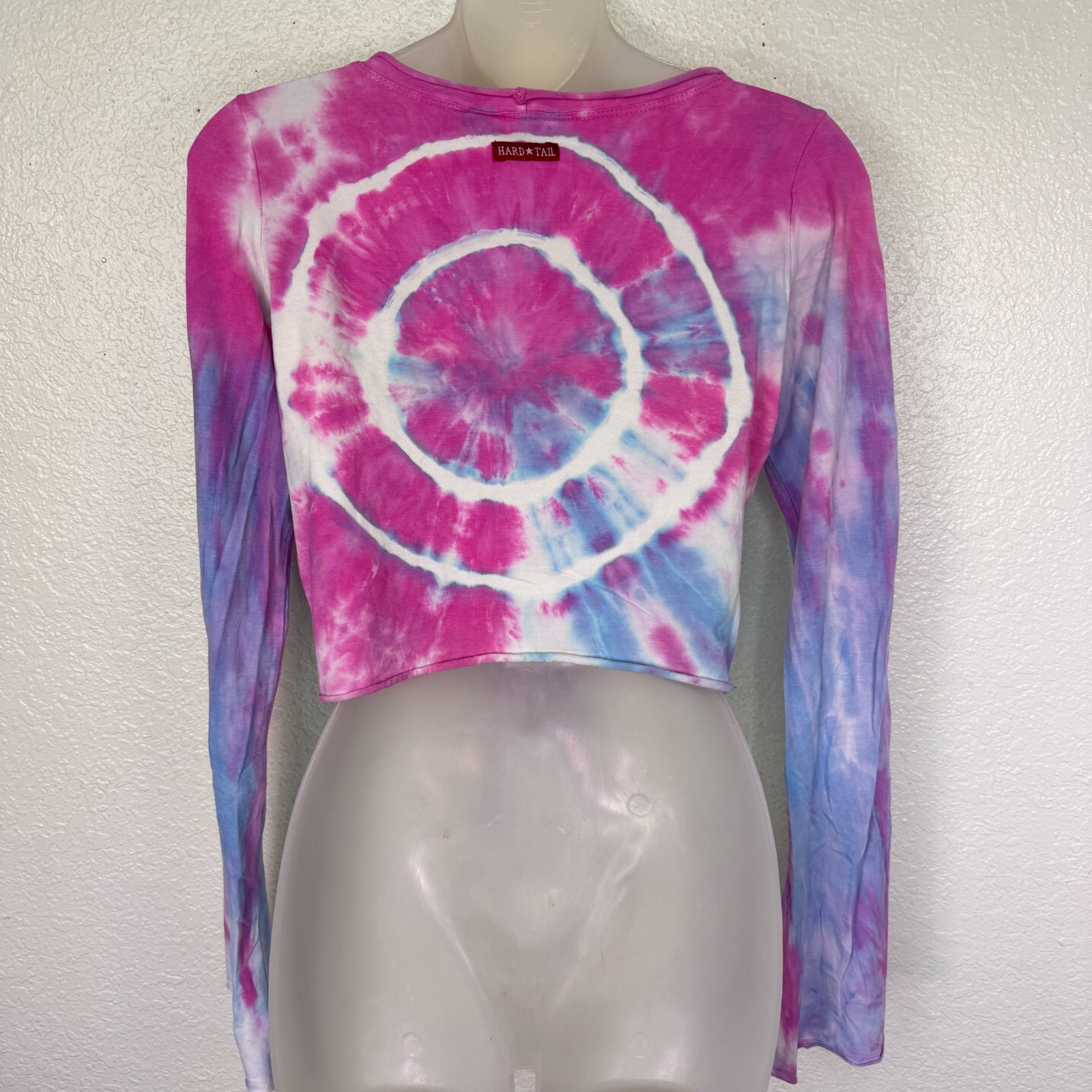 Hard Tail Forever Y2K Top Womens Medium Crop Tie Front Yoga Gym Cover Boho Vtg