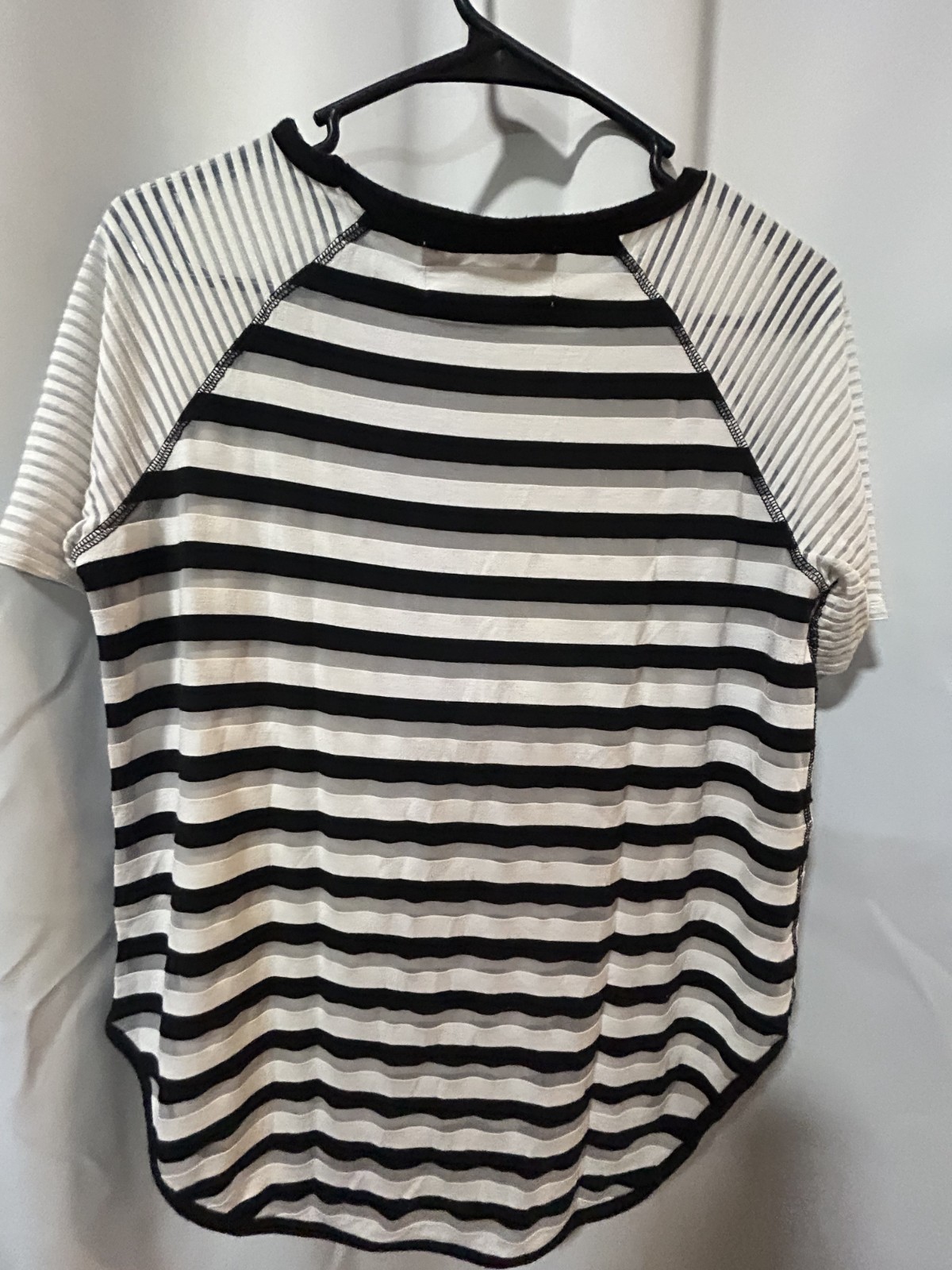 Size Small DEREK LAM 10C ATHLETA White and Black Raglan Shirt