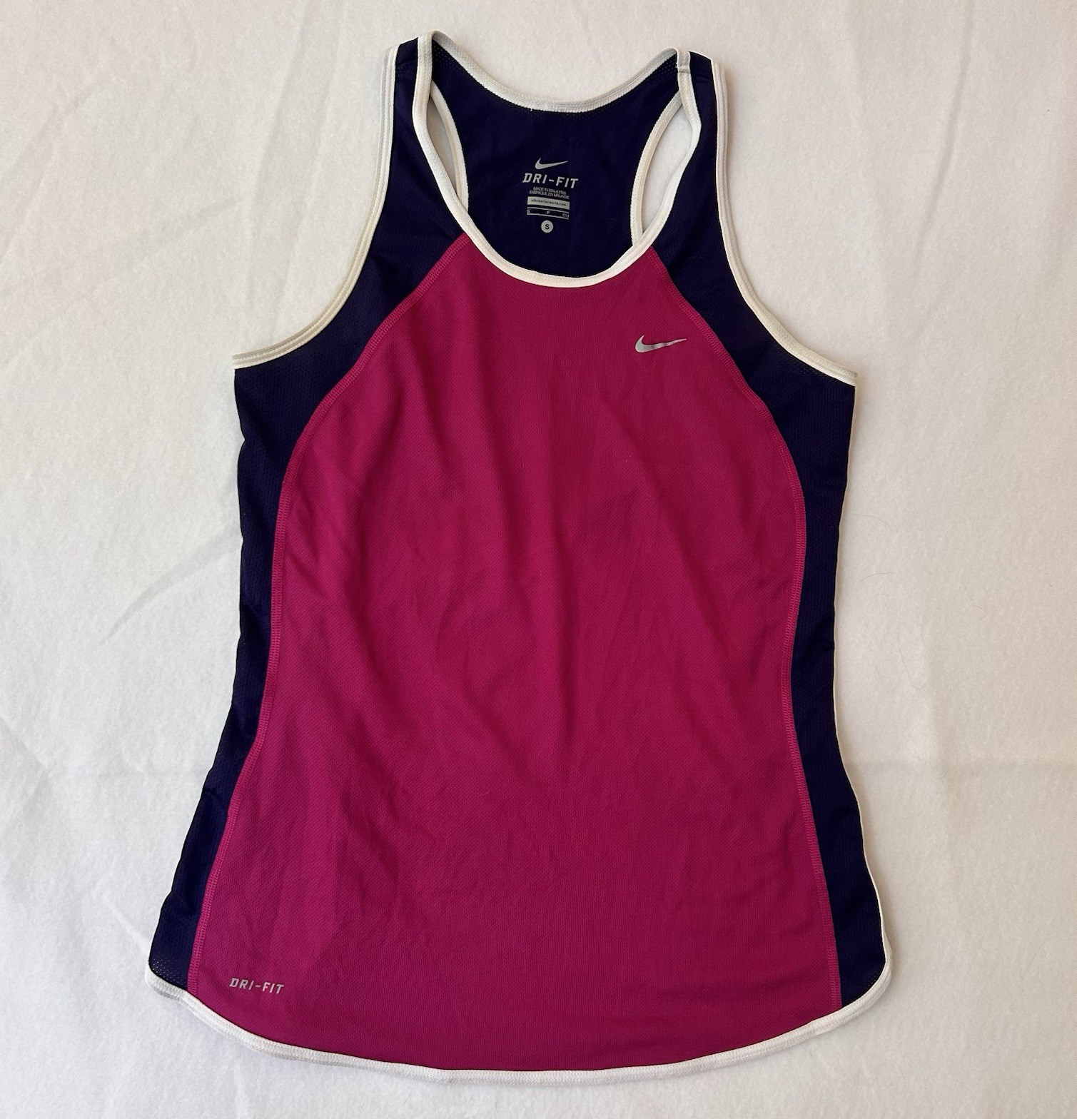 Nike Dri-FIT Women’s Colorblock Racerback Tank Scoop Neck Pink/Blue/White, S