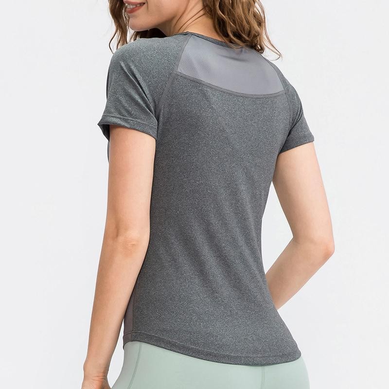 Women Yoga Top Breathable Quick Dry Short Sleeve Gym Fitness Running T Shirt