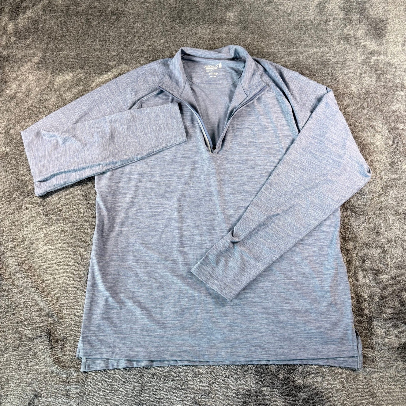 Johnnie-O Performance Quarter Zip Pullover Womens Medium Blue Heathered Golf Top