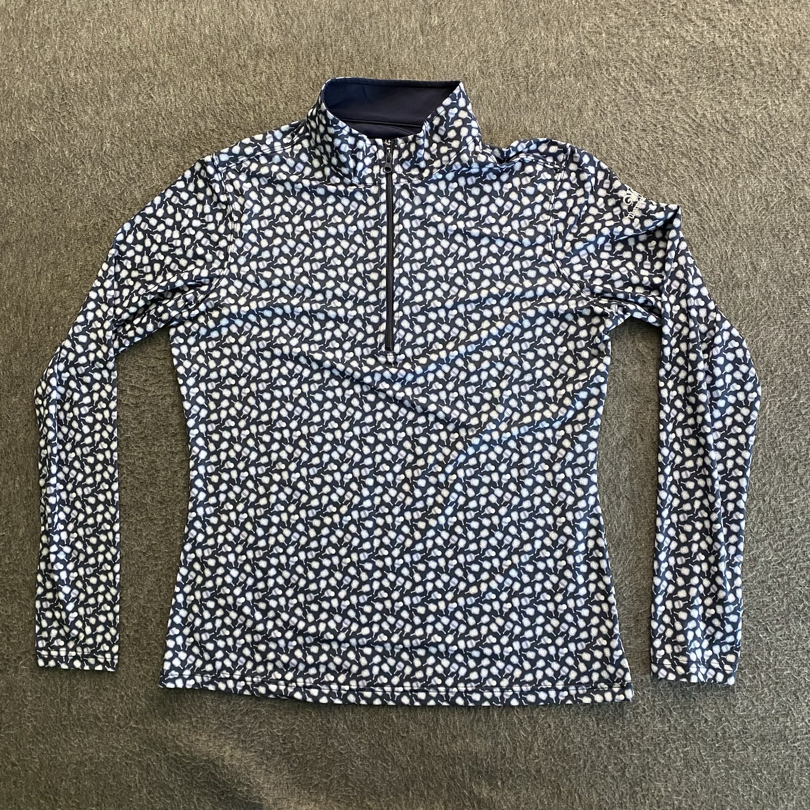 Straight Down 1/4 Zip Womens Large Blue Performance Pickleball Warwick Hills
