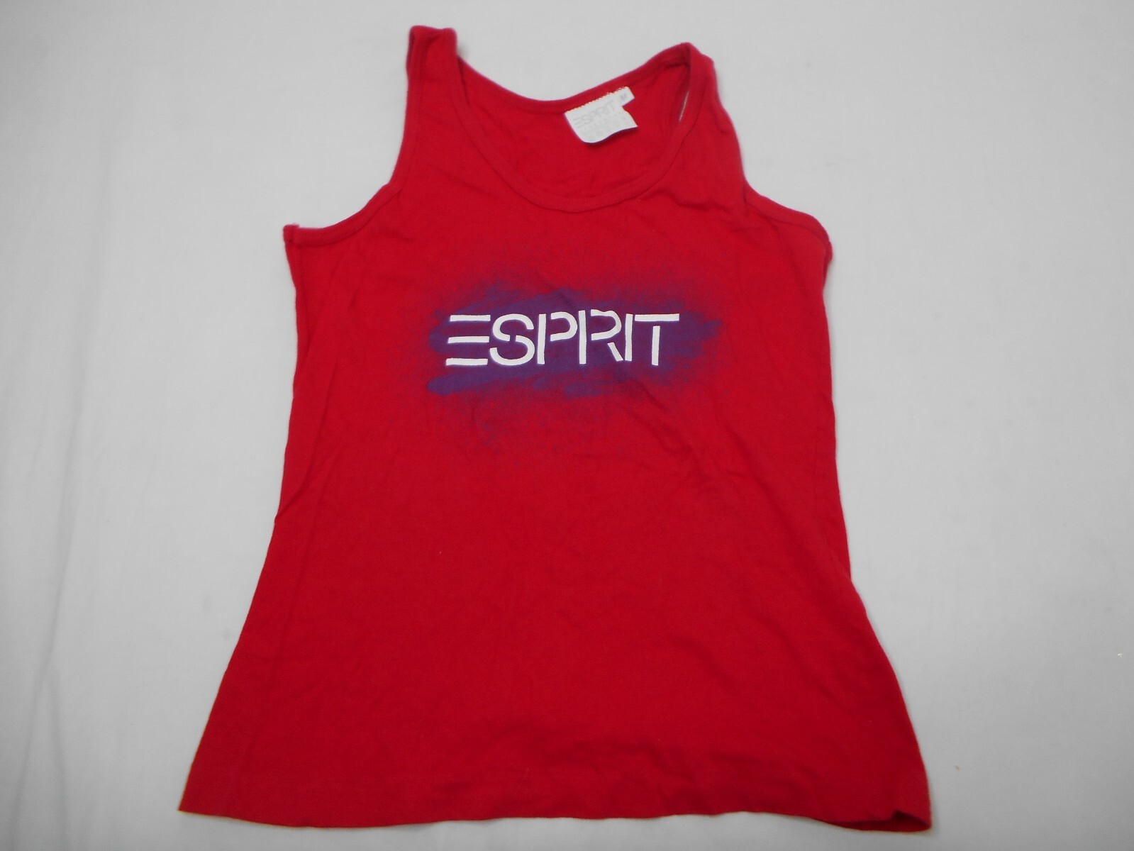 Vintage Esprit Womens Workout Top Red Round Neck Tank Top Sport Medium 80’s
