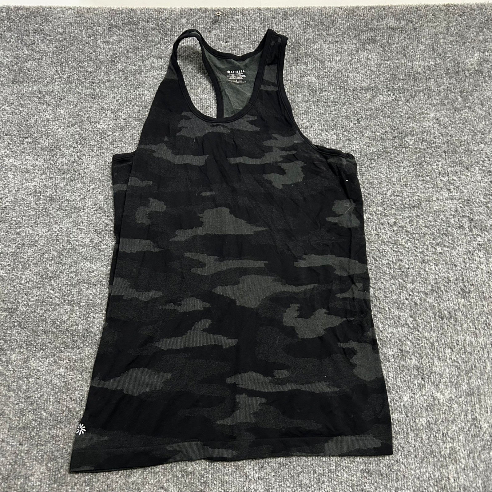 Athleta Tank Top Womens Size L Black Camo Seamless Racerback Athletic Yoga Tank