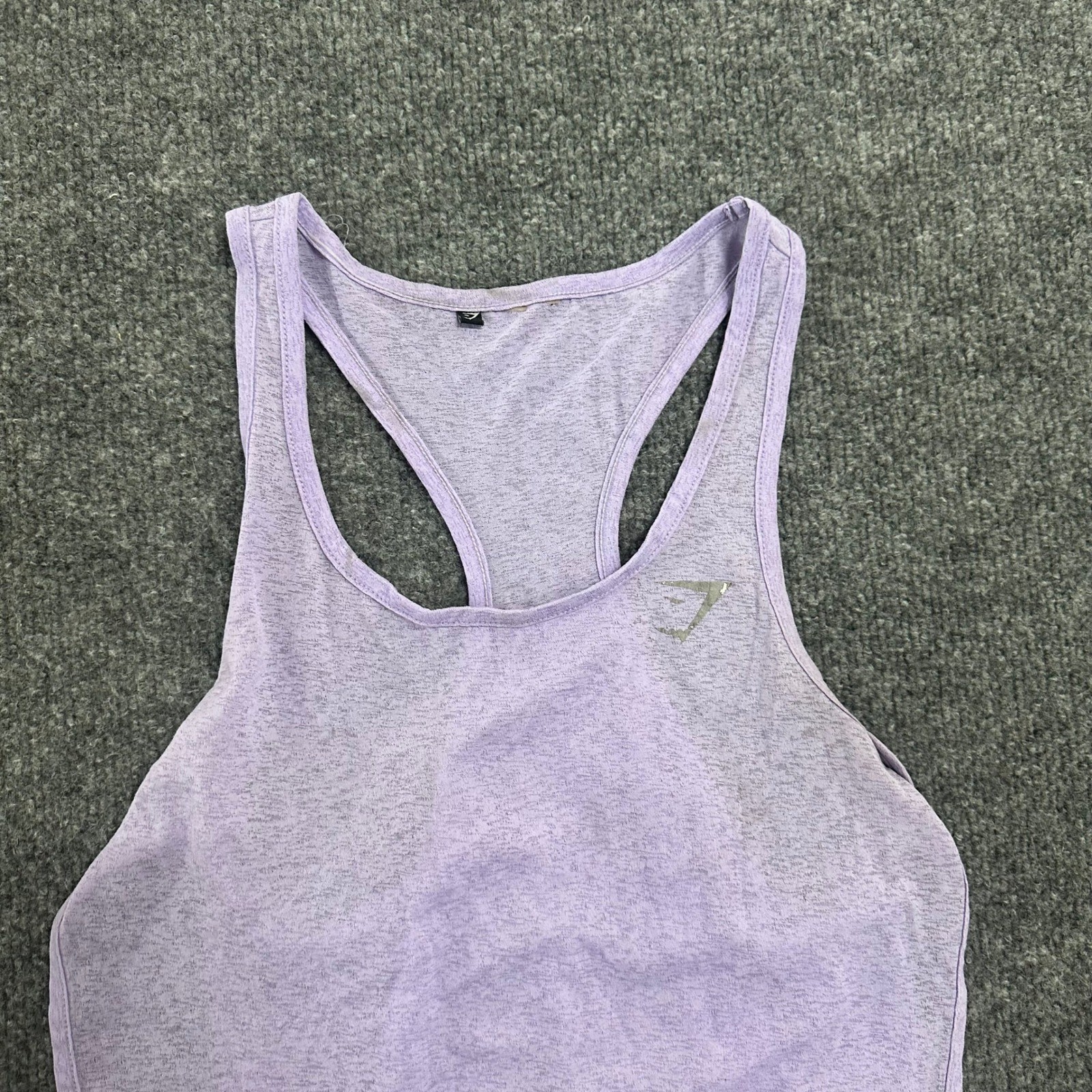 Gymshark Tank Top Womens Size S Purple Racerback Athletic Gym Stained Fair