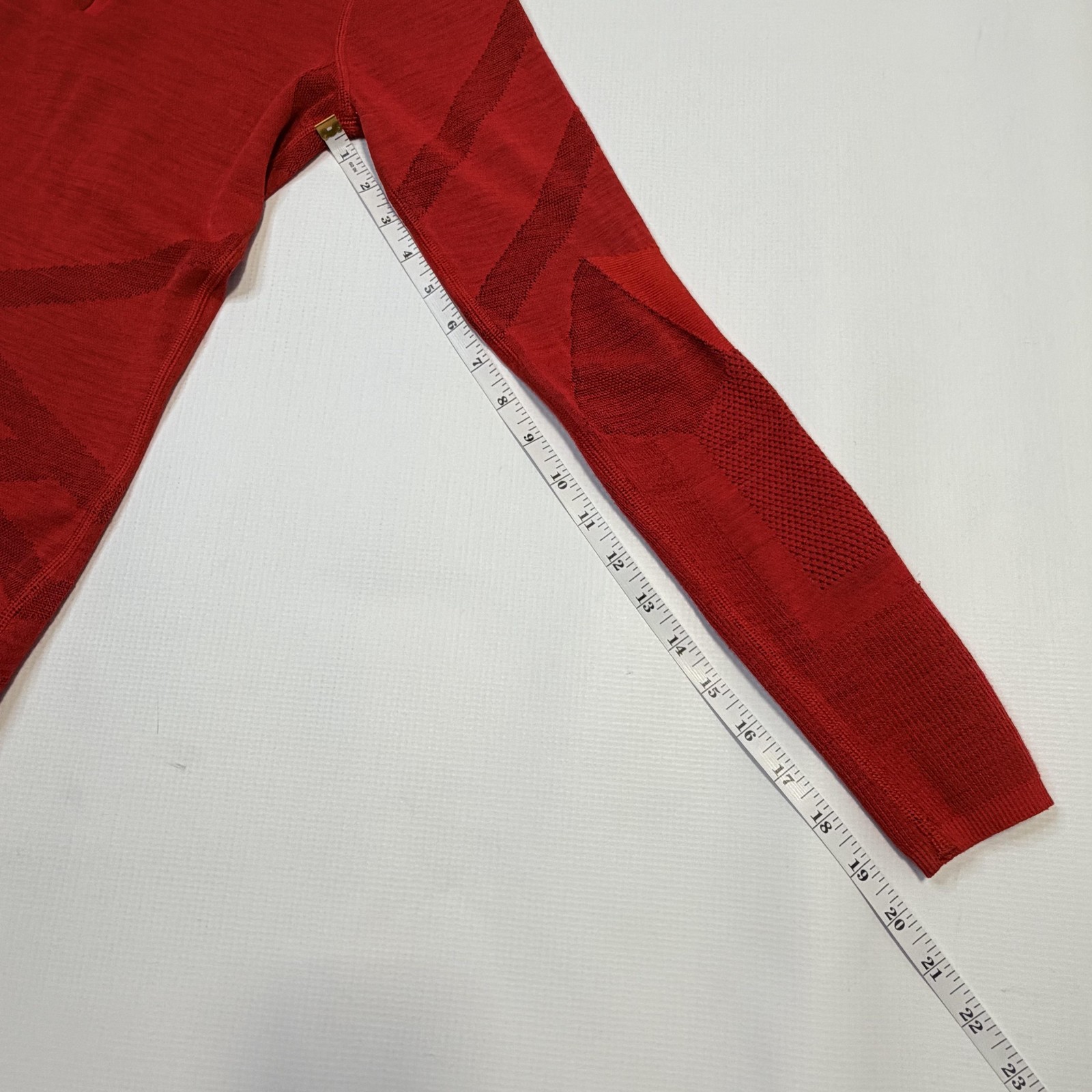 Smartwool Intraknit 200 Pullover Womens Small Red 1/4 Zip Base Layer Shirt