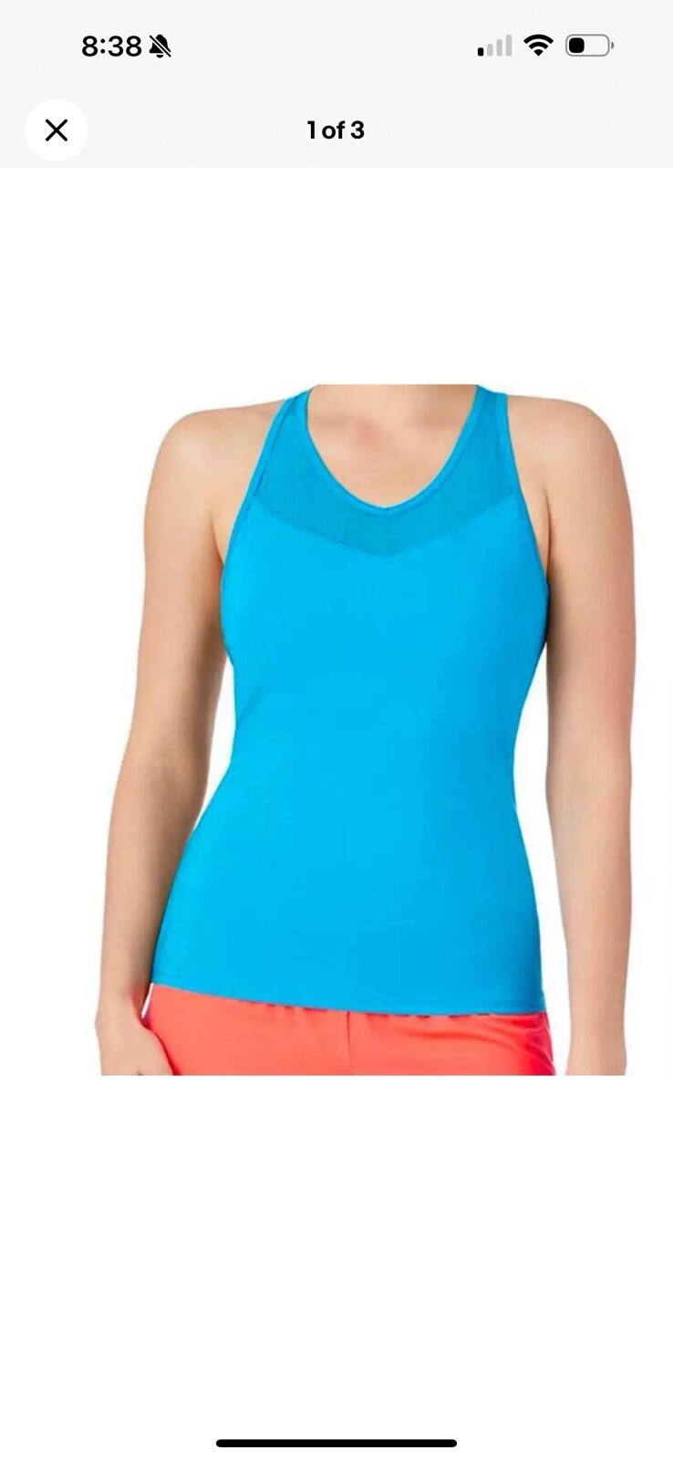 Fila Women`s Essentials Racerback Tennis Tank Size M Hawaiian Ocean
